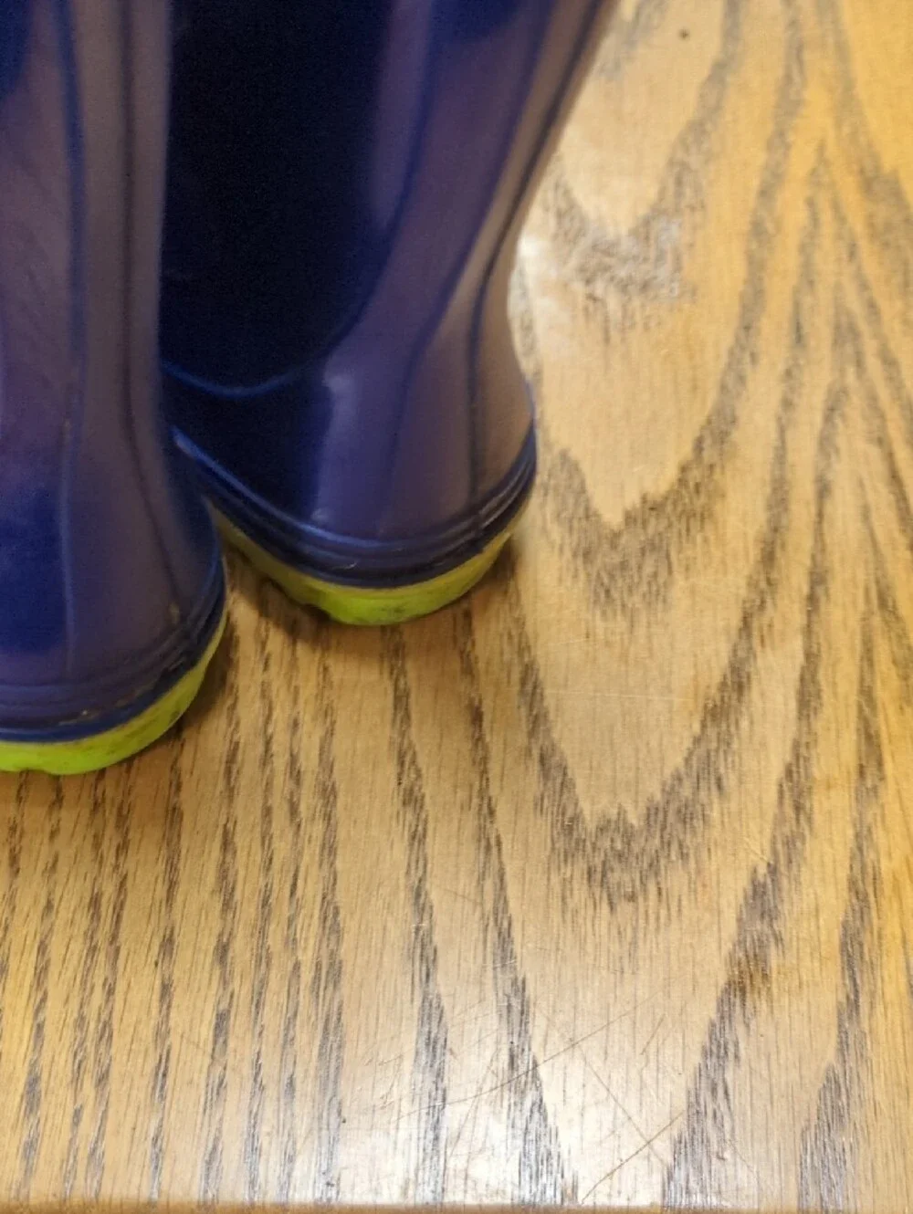 Kids Blue Rain Boots with Lime Soles
